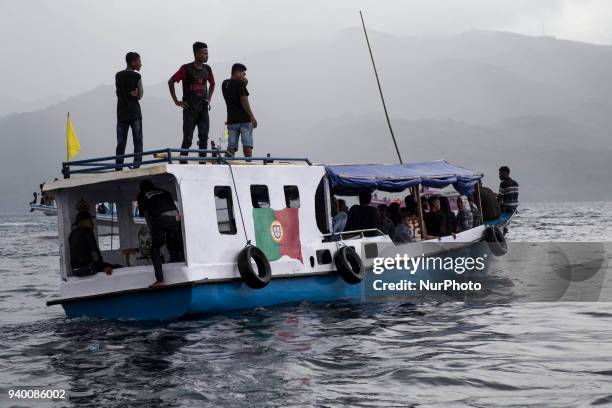 Antar Tuhan Menino Sea event at Larantuka, East Nusa Tenggara, Indonesia, on March 30th 2018. The event is part of easter ceremonial held at East...