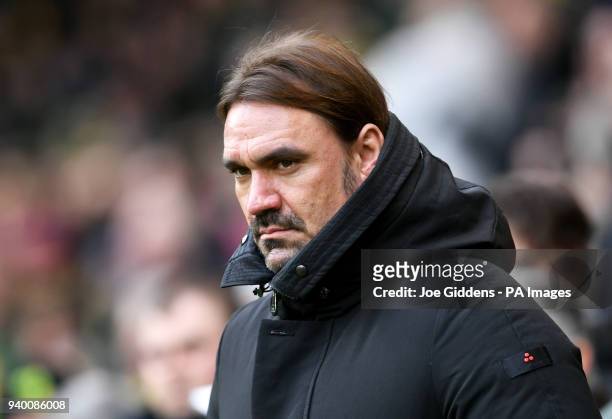 Norwich City manager Daniel Farke during the Sky Bet Championship match at Carrow Road, Norwich.