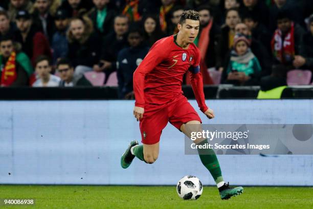 Cristiano Ronaldo of Portugal during the International Friendly match between Portugal v Holland at the Stade de Geneve on March 26, 2018 in Geneve...