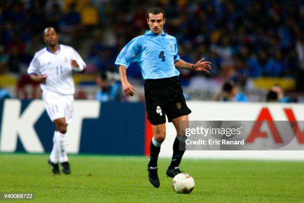 Paulo Montero of Uruguay during the World Cup match between France and Uruguay on 6th June 2002 at Asiad Main Stadium, Busan, South Korea