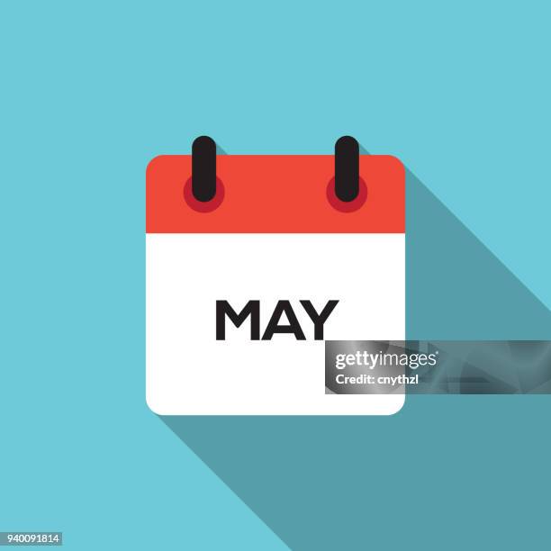 stockillustraties, clipart, cartoons en iconen met platte kalender design - 2019 - may