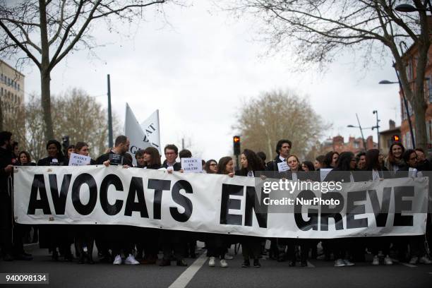 The banner reads 'Lawyers on strike'. The French Bar Association, all lawyers' unions, all magistrates' unions called all its members to be on...