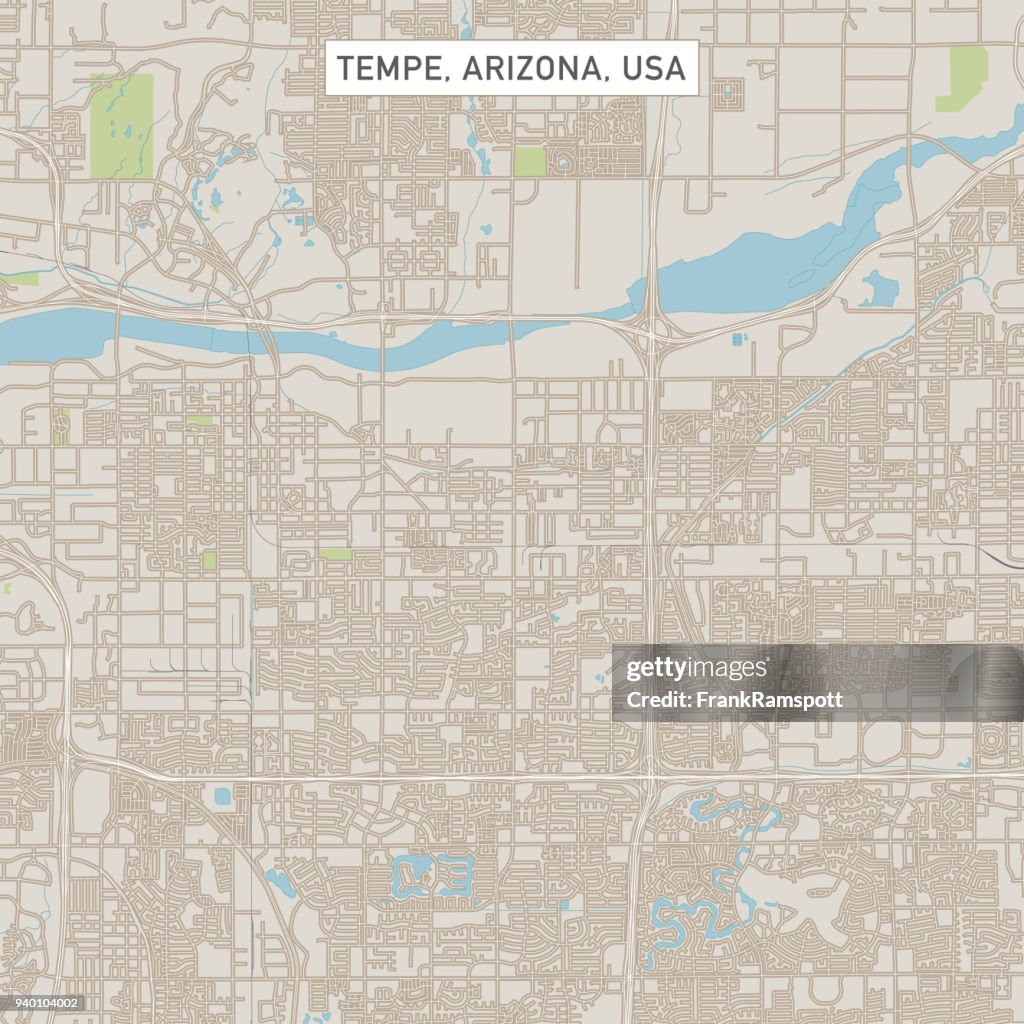 Tempe Arizona US City Street Map