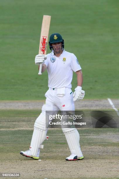 De Villiers of the Proteas goes to 50 runs during day 1 of the 4th Sunfoil Test match between South Africa and Australia at Bidvest Wanderers Stadium...