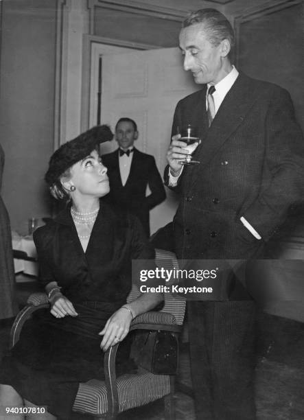 French oceanographer Jacques Cousteau with his wife Simone Melchior Cousteau , 31st October 1954.