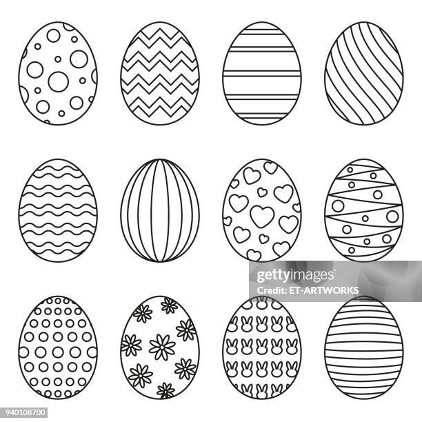 stockillustraties, clipart, cartoons en iconen met paaseieren - easter pattern