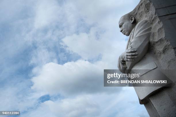 View of the Martin Luther King Jr. Memorial on the National Mall in Washington, DC March 30, 2018. April 4th, 2018 marks the 50th anniversary of the...