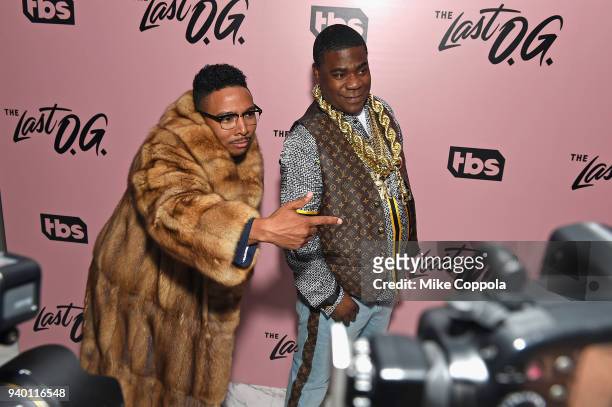 Actor Allen Maldonado and Tracy Morgan attend TBS' The Last O.G. Premiere at The William Vale on March 29, 2018 in New York City. 27038_012