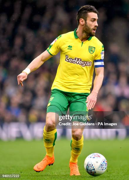 Norwich City's Ivo Pinto during the Sky Bet Championship match at Carrow Road, Norwich.