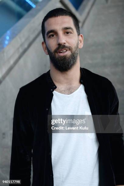 Arda Turan is seen during Mercedes-Benz Istanbul Fashion Week on March 30, 2018 in Istanbul, Turkey.