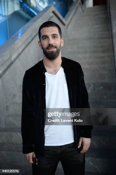 Arda Turan is seen during Mercedes-Benz Istanbul Fashion Week on March 30, 2018 in Istanbul, Turkey.