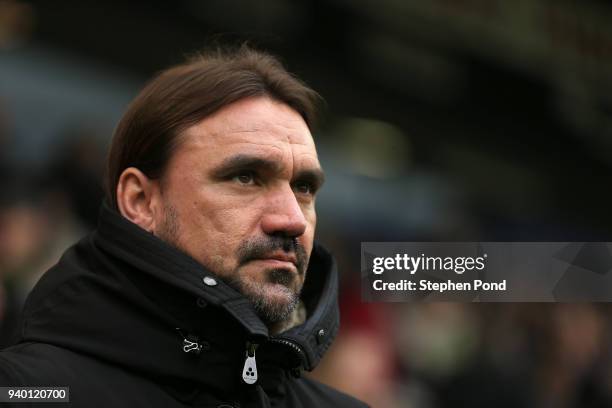 Norwich City Manager Daniel Farke during the Sky Bet Championship match between Norwich City and Fulham at Carrow Road on March 30, 2018 in Norwich,...