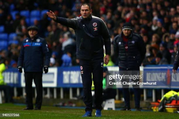 Readings new manager Paul Clement gets animated on the side line during the Sky Bet Championship match between Reading and Queens Park Rangers at...