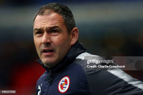 Readings new manager Paul Clement during the Sky Bet Championship match between Reading and Queens Park Rangers at Madejski Stadium on March 30, 2018...