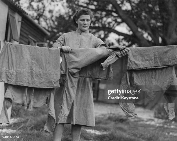 Private Mary Churchill , later Mary Soames, youngest daughter of Prime Minister Winston Churchill, trains to become an ATS member of an AA battery at...