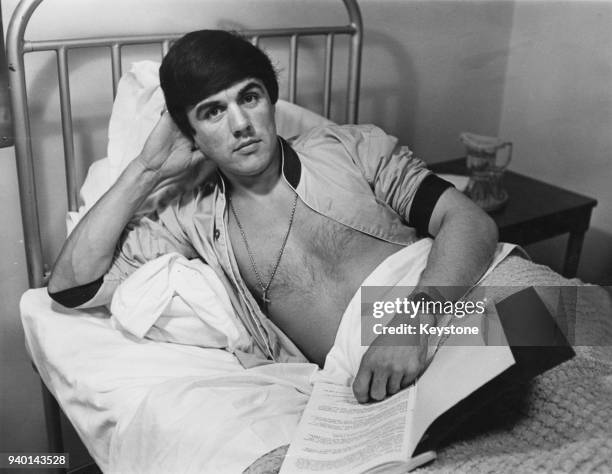 English musician Dave Clark recovers from a stomach ulcer in a London nursing home, 18th June 1964.