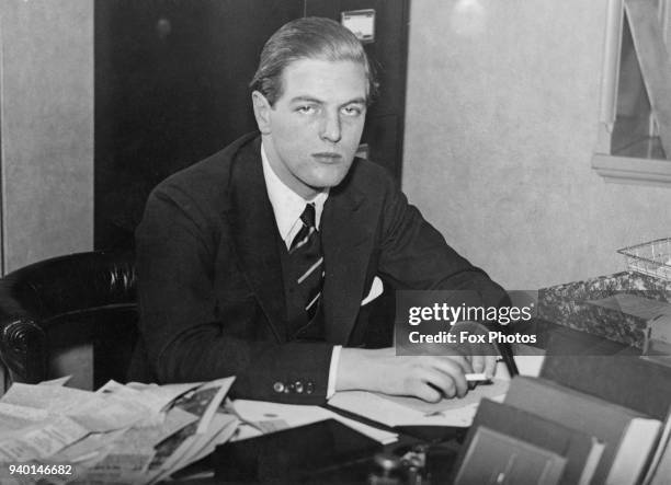 Randolph Churchill , the son of statesman Winston Churchill, circa 1935.