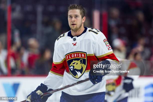 Florida Panthers Defenceman Mark Pysyk skates during warm-up before National Hockey League action between the Florida Panthers and Ottawa Senators on...