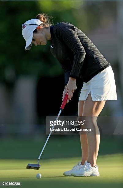 Beatriz Recari of Spain hits a putt on the par 4, 10th hole during the second round of the 2018 ANA Inspiration on the Dinah Shore Tournament Course...