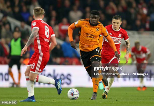 Wolverhampton Wanderers' Alfred N'Diaye in action during the Sky Bet Championship match at Riverside Stadium, Middlesbrough.