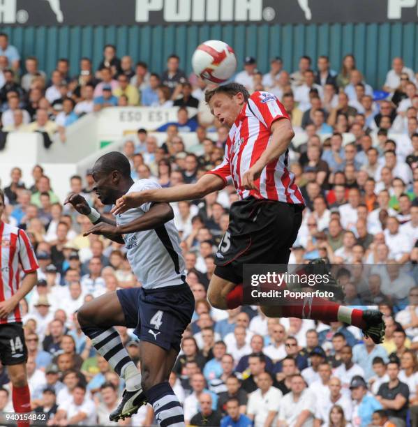 Danny Collins of Sunderland in action during the Barclays Premier League match between Tottenham Hotspur and Sunderland at White Hart Lane in London...