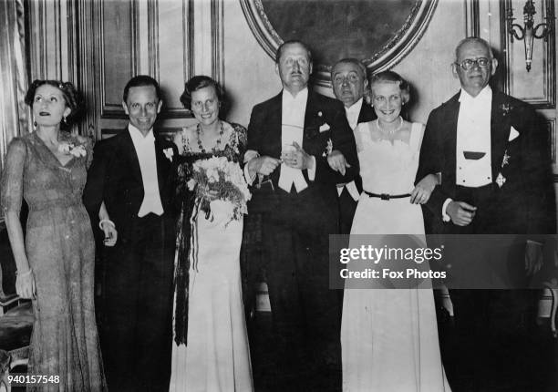 Edda, Countess Ciano , daughter of Italian dictator Benito Mussolini and wife of Italian Foreign Minister Galeazzo Ciano, after presenting the...