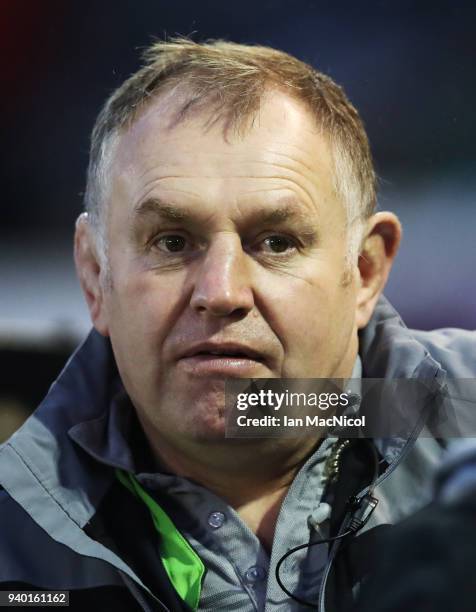 Newcastle Falcons director of Rugby Dean Richards is seen during the European Rugby Challenge Cup Quarter-Final match between Newcastle Falcons and...