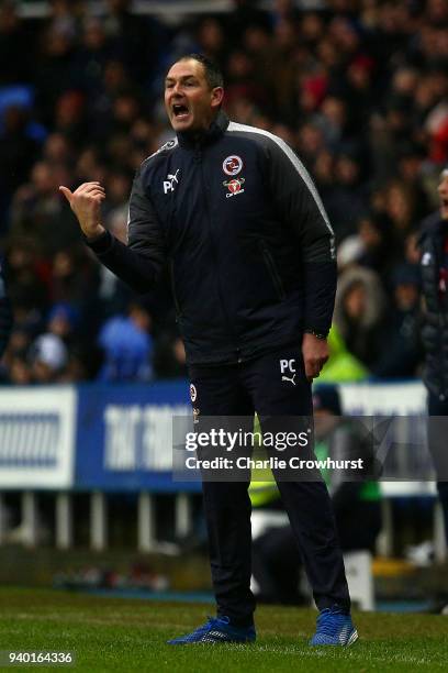 Readings new manager Paul Clement gets animated on the side line during the Sky Bet Championship match between Reading and Queens Park Rangers at...