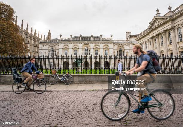 passing the old schools buildings in cambridge, england - cambridge england stock pictures, royalty-free photos & images