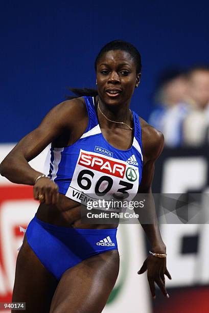 Fabe Dia of France in action in the 200 metres during the Spar European Indoor Athletics Championships held at the Ferry Dusika Stadium, in Vienna,...