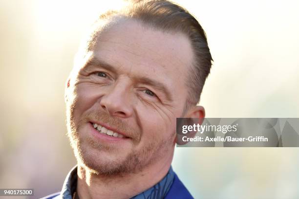 Actor Simon Pegg arrives at the Premiere of Warner Bros. Pictures' 'Ready Player One' at Dolby Theatre on March 26, 2018 in Hollywood, California.