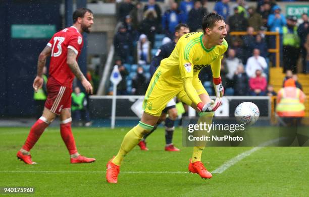 Nottingham Forest's Costel Pantilimon during Championship match between Millwall against Nottingham Forest at The Den stadium, London England on 30...