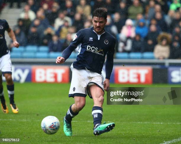 Ben Marshall of Millwall during Championship match between Millwall against Nottingham Forest at The Den stadium, London England on 30 March 2018
