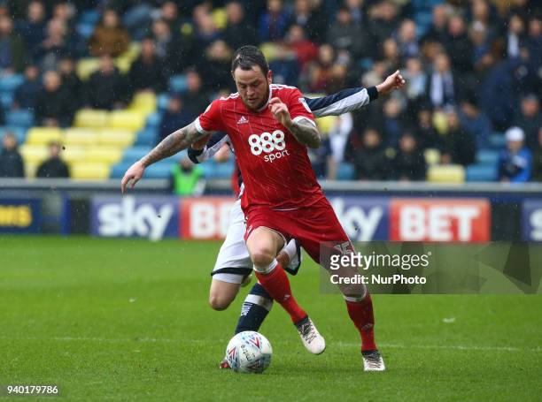 Nottingham Forest's Lee Tomlin during Championship match between Millwall against Nottingham Forest at The Den stadium, London England on 30 March...