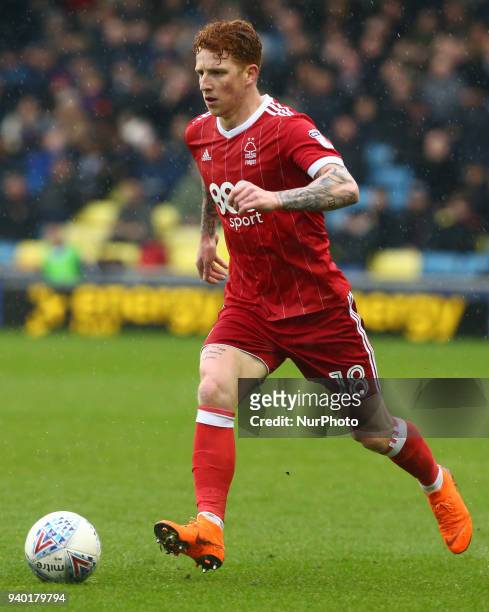 Nottingham Forest's Jack Colback during Championship match between Millwall against Nottingham Forest at The Den stadium, London England on 30 March...