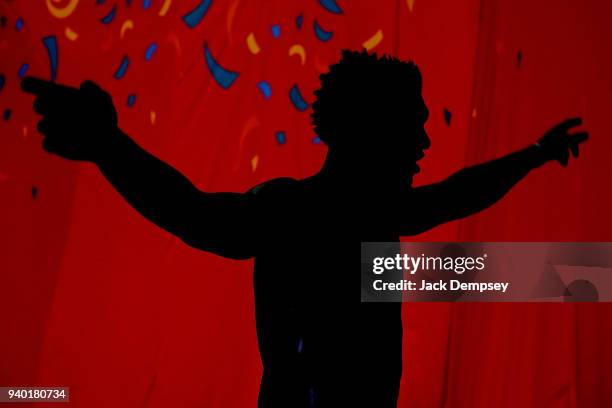 Silvio De Sousa of the Kansas Jayhawks walks off the court during Practice Day for the 2018 NCAA Photos via Getty Images Men's Final Four at the...