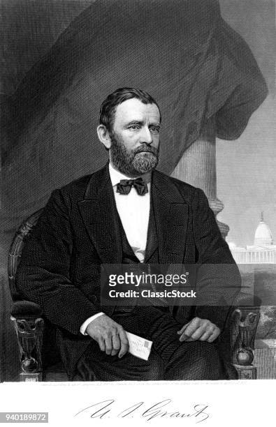 1860s 1869 PORTRAIT GENERAL ULYSSES S. GRANT WHEN HE WAS INAUGURATED AS 18TH PRESIDENT OF UNITED STATES