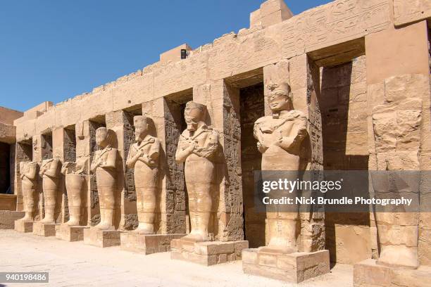 statues of ramses ii, karnak temple, luxor, egypt - temples de karnak photos et images de collection