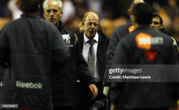 Gary Megson, manager of Bolton Wanderers looks on during the Barclays Premier League match between Wolverhampton Wanderers and Bolton Wanderers at...