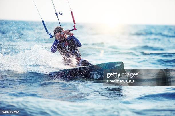 kitesurfing - kite surfing stock pictures, royalty-free photos & images