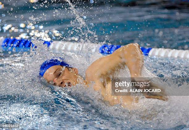 French athlete Yannick Agnel competes during the 200m freestyle final at the France's national short course championship on December 5, 2009 in...