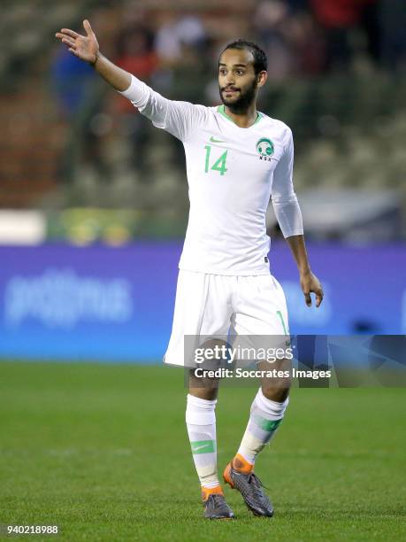 Abdullah Otayf of Saudi Arabia during the International Friendly match between Belgium v Saudi Arabia at the Koning Boudewijnstadion on March 27,...