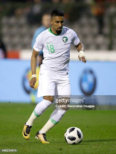 Salem Aldawsari of Saudi Arabia during the International Friendly match between Belgium v Saudi Arabia at the Koning Boudewijnstadion on March 27,...