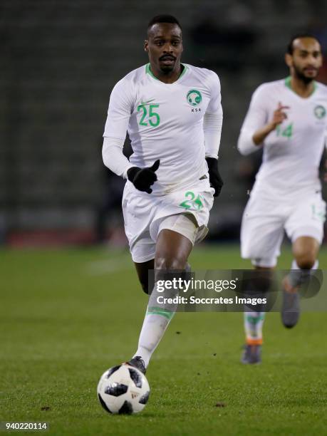 Motaz Hawsawi of Saudi Arabia during the International Friendly match between Belgium v Saudi Arabia at the Koning Boudewijnstadion on March 27, 2018...