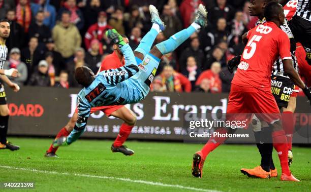 Parfait Junior Mandanda goalkeeper of Sporting Charleroi pictured during the Jupiler Pro League Play - Offs 1 match between Standard Liege and Rcs...