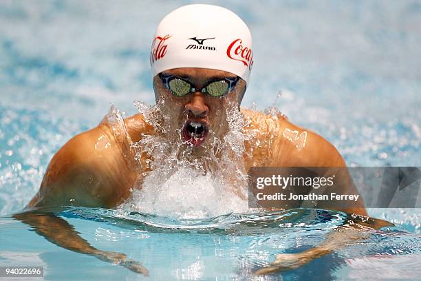 Kosuke Kitajima swims the 200 yard Breaststroke heats during day three of the AT&T Short Course Nationals at Weyerhaeuser King County Aquatic Center...