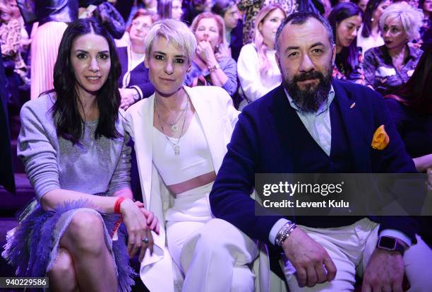 Ahu Yagtu, Zeynep Uner and guest attends the Zeynep Tosun show during Mercedes Benz Fashion Week Istanbul at the Zorlu Performance Hall on March 30,...