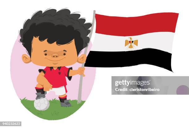 egypt football player - african soccer fans stock illustrations