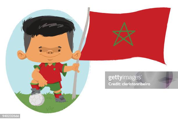 bildbanksillustrationer, clip art samt tecknat material och ikoner med jogador de futebol de marrocos - jogador de futebol