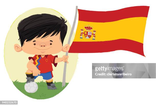 illustrazioni stock, clip art, cartoni animati e icone di tendenza di calciatore spagnolo - grupo b